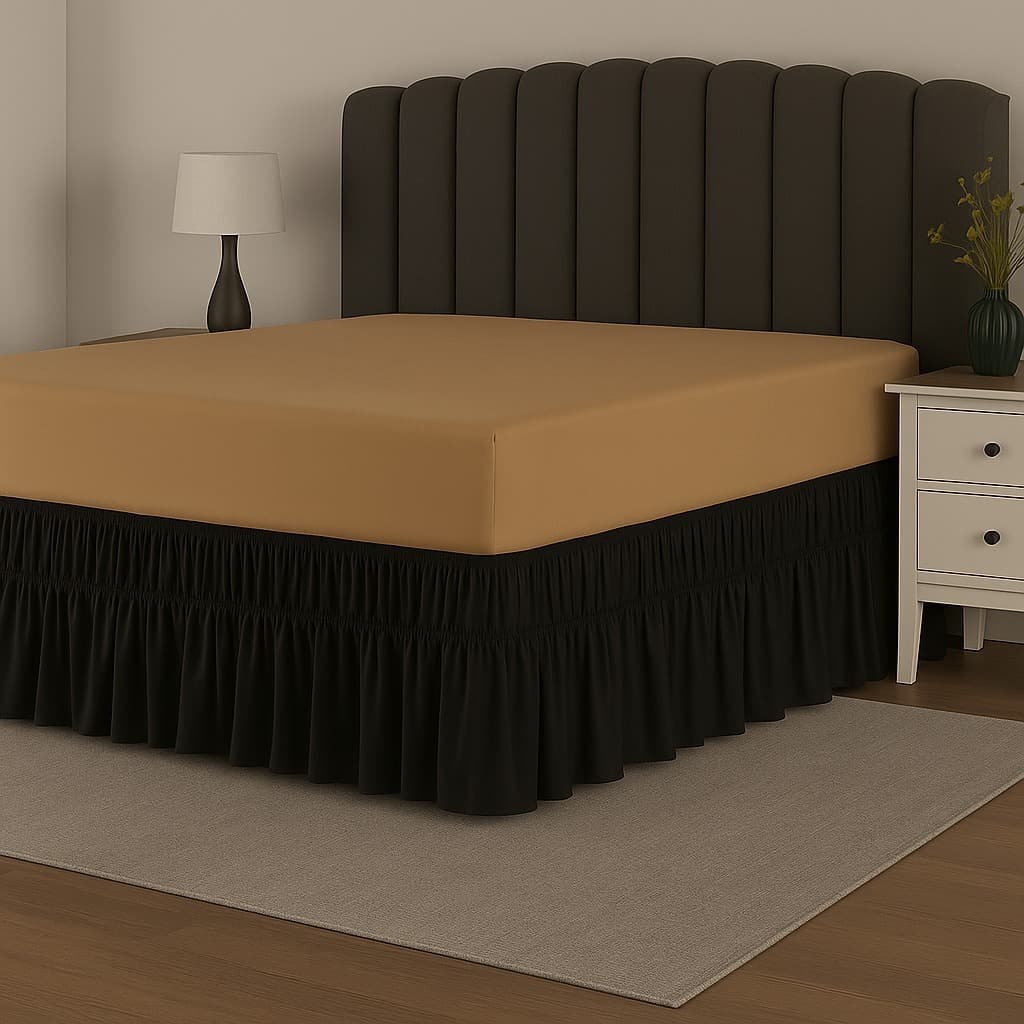 Saia Ajustável para Cama Box Solteiro Casal e Queen com Duplo Elástico Reforçada Protetor Lateral