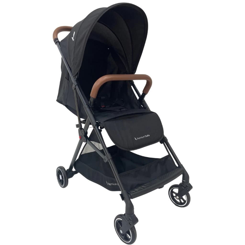Carrinho de Bebê Premium Baby Zurich  PRETO/GOLD/COURO MARROM (0- 15 Kg)