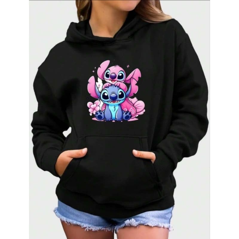 Moletom infantil Lilo e Stitch Canguru Com bulso e capuz