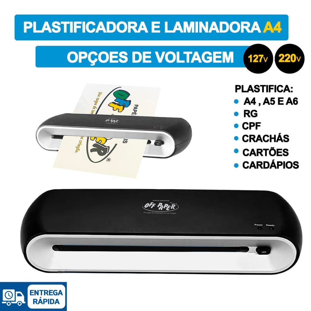 Plastificadora A4 Laminadora OFF-L01 Compacta Off Paper