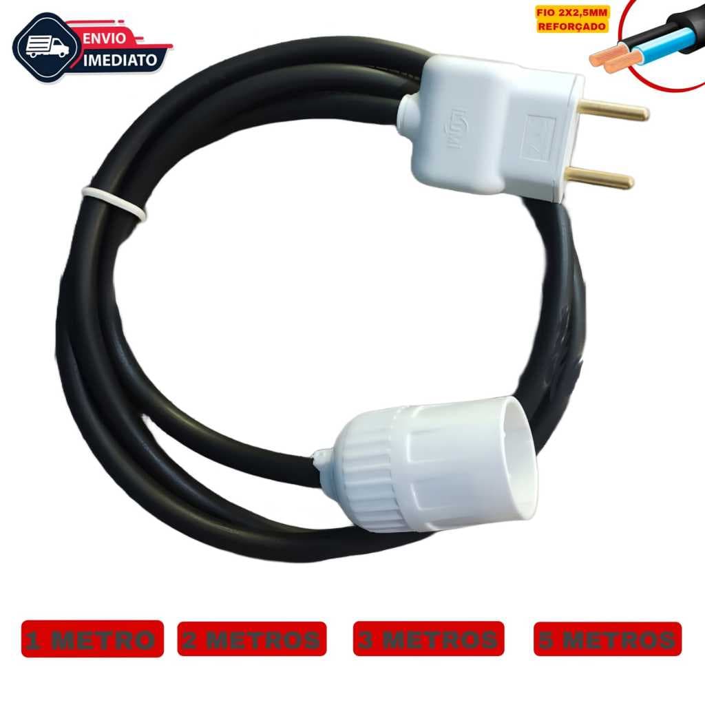 Extensão Bocal Soquete Reforçado Para Lâmpadas E27 Cabo Pp2,2,5mm bivolt 110v 220v