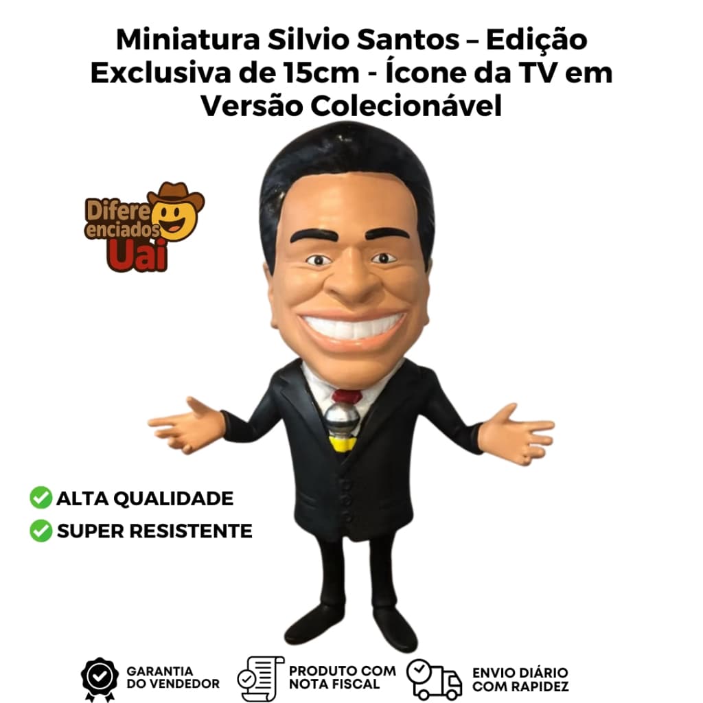 Miniatura Silvio Santos – Edição Exclusiva de 15cm | Ícone da TV em Versão Colecionável