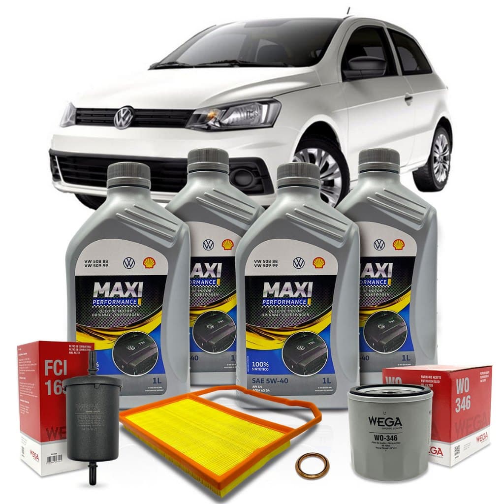 Kit Revisão Troca De Óleo VW 5w40 Gol 1.0 3cc 12v MPI 2016 a 2023