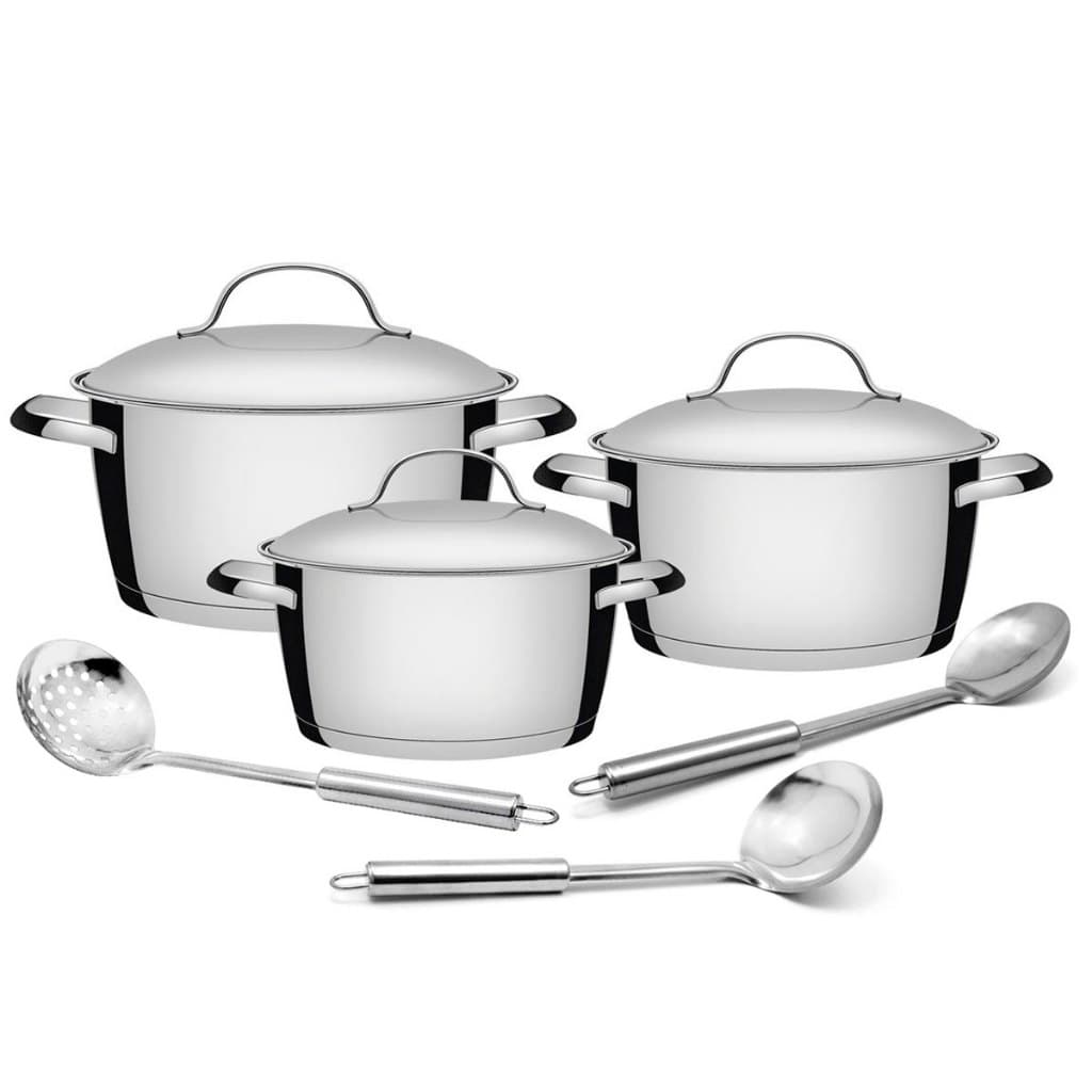 Jogo de Caçarolas Tramontina Allegra com Indução com Jogo de Utensílios em Aço Inox - 6 Peças