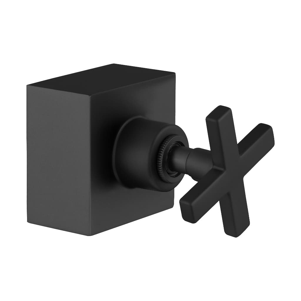 Acabamento Para Chuveiro Registro Geral 1.1/4 1.1/2 50mm Cruzeta Quadrado Preto Fosco Banheiro Padrão Deca Metal