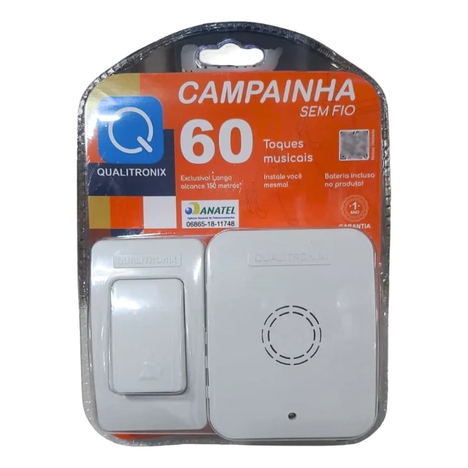 Campainha Qualitronix 150m 60 Toques - Sem Fio