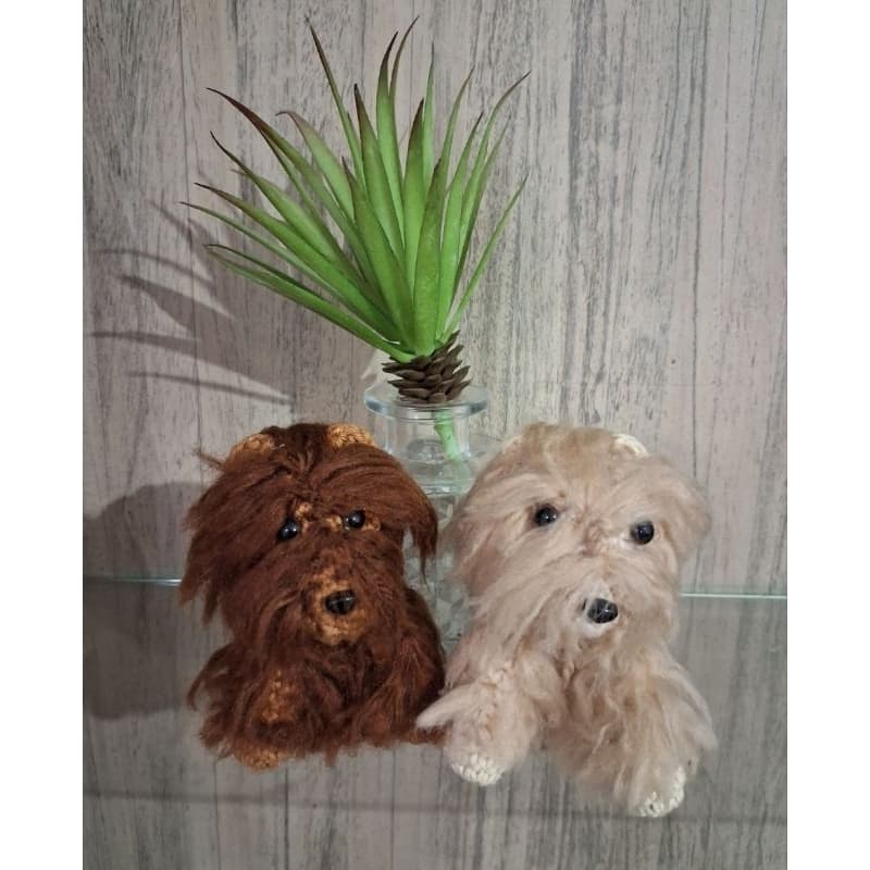 Yorkshire marron crochê amigurumi brinquedo e decoração mimo presente eternize seu pet.Leia tamanho na descrição