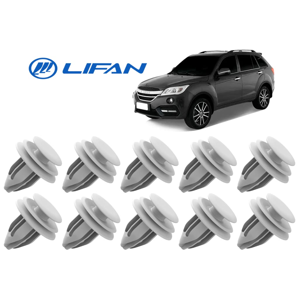 Kit 10 Grampos para Forro Da Porta Traseira para LIFAN X60