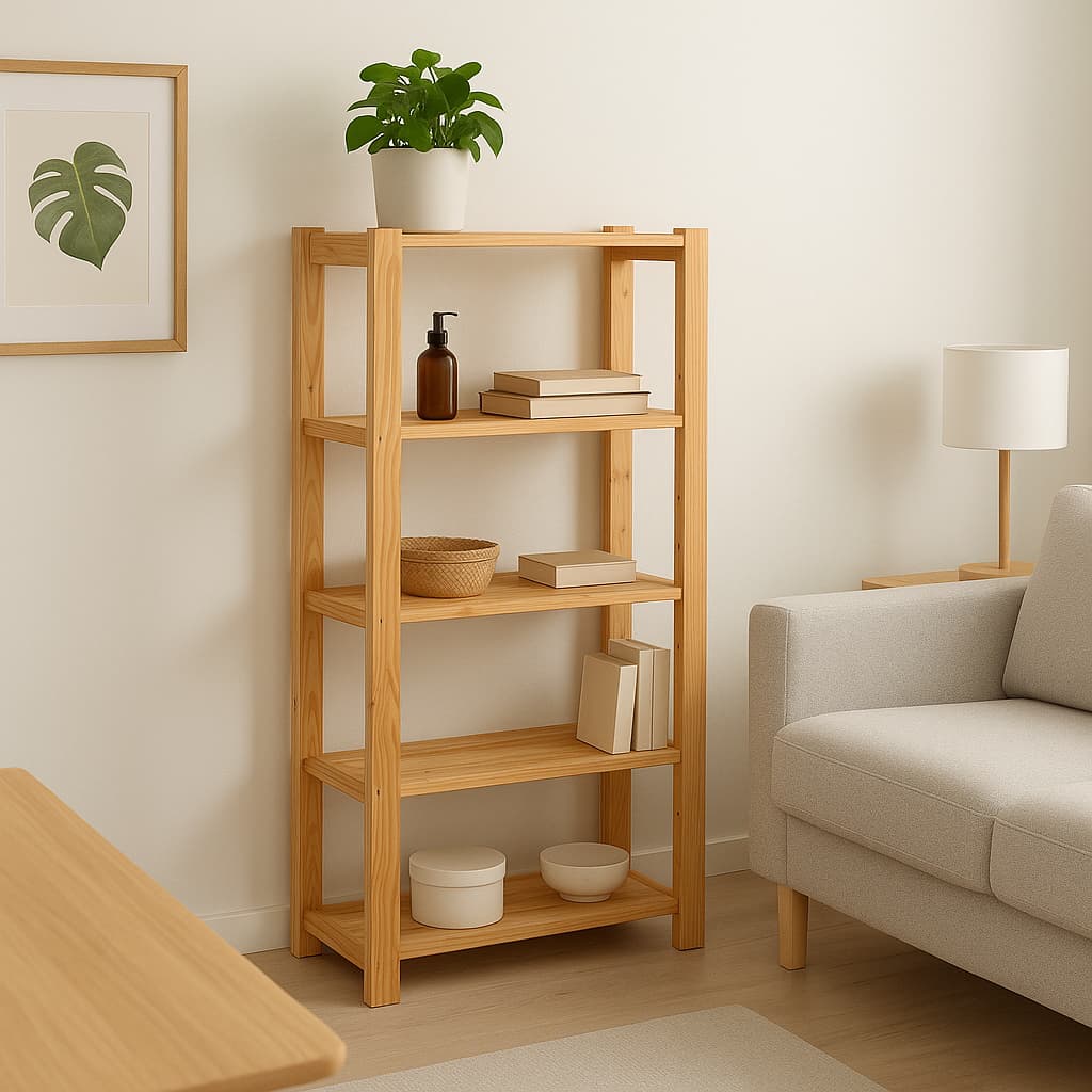 Estante Organizadora 5 Prateleiras Madeira Pinus Armário Multiuso 120x50x34 cm