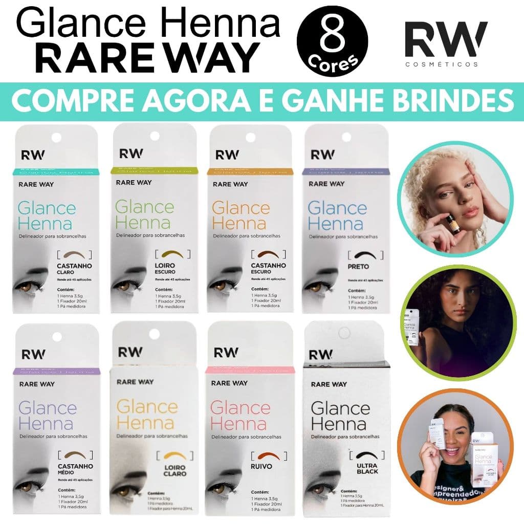 Henna Glance Sobrancelha Henna Profissional Fixador de Henna Henna Ruiva