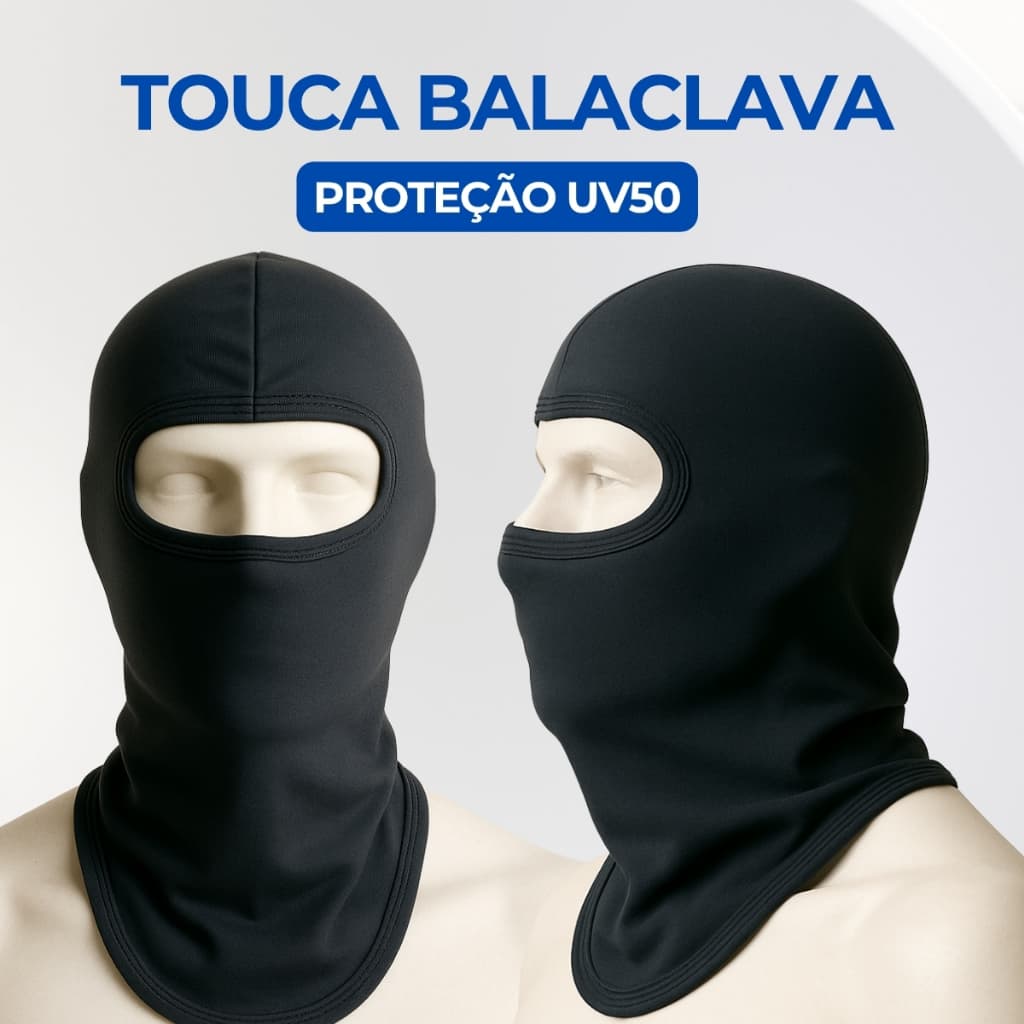 Touca Ninja Moto bike Balaclava Proteção Preta UV50