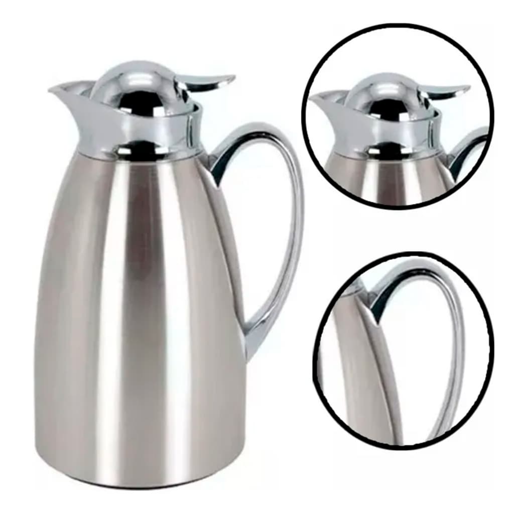 Garrafa Térmica Inox Dubai Café Chá Chocolate 1 Lt Gatilho