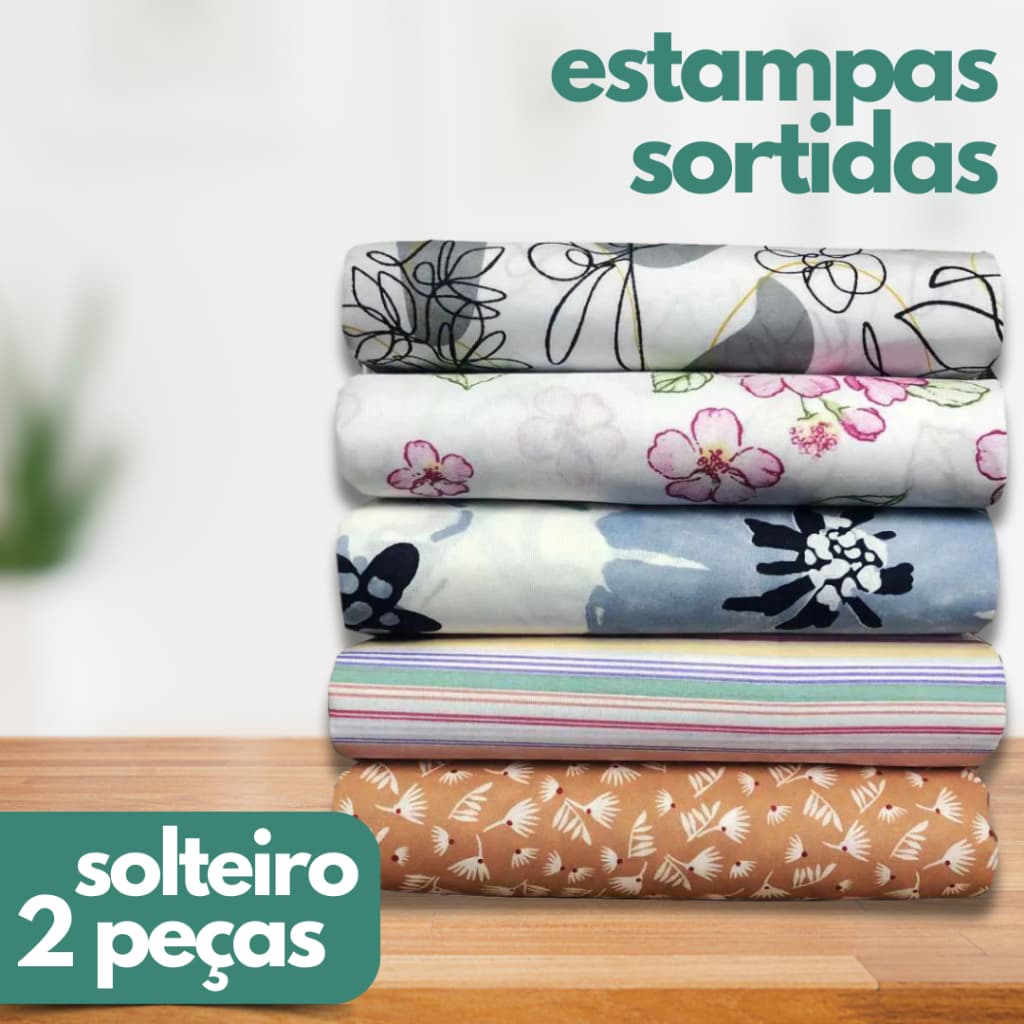 Jogo de Lençol Microfibra Estampado - ESTAMPAS SORTIDAS - ENVIO IMEDIATO