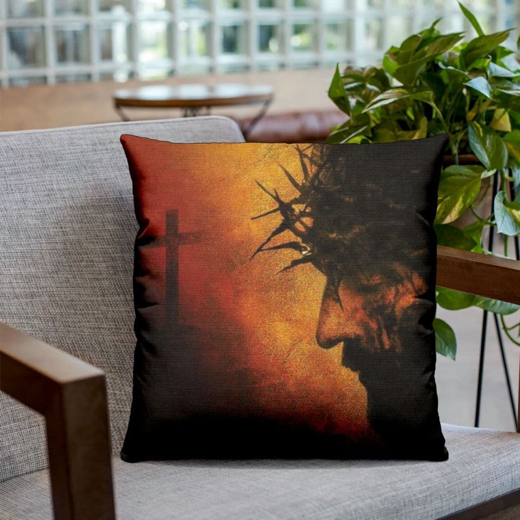 Capa de Almofada Decorativa Jesus Cristo | Fé, Proteção e Paz | Decoração Cristã 45x45cm