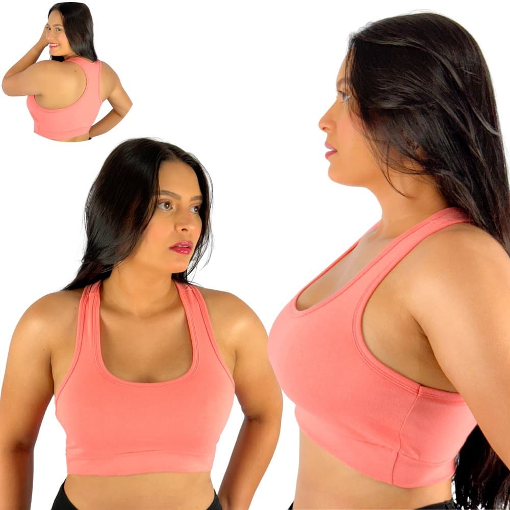 Kit 3 Top Esportivo Básico Fitness Sem Bojo Adulto Cores Sortidas