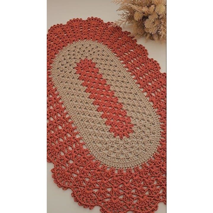 Tapete de Porta em Crochê Crochet Colorido Decoração Casa Toalha de Mesa Sala Cozinha Artesanato