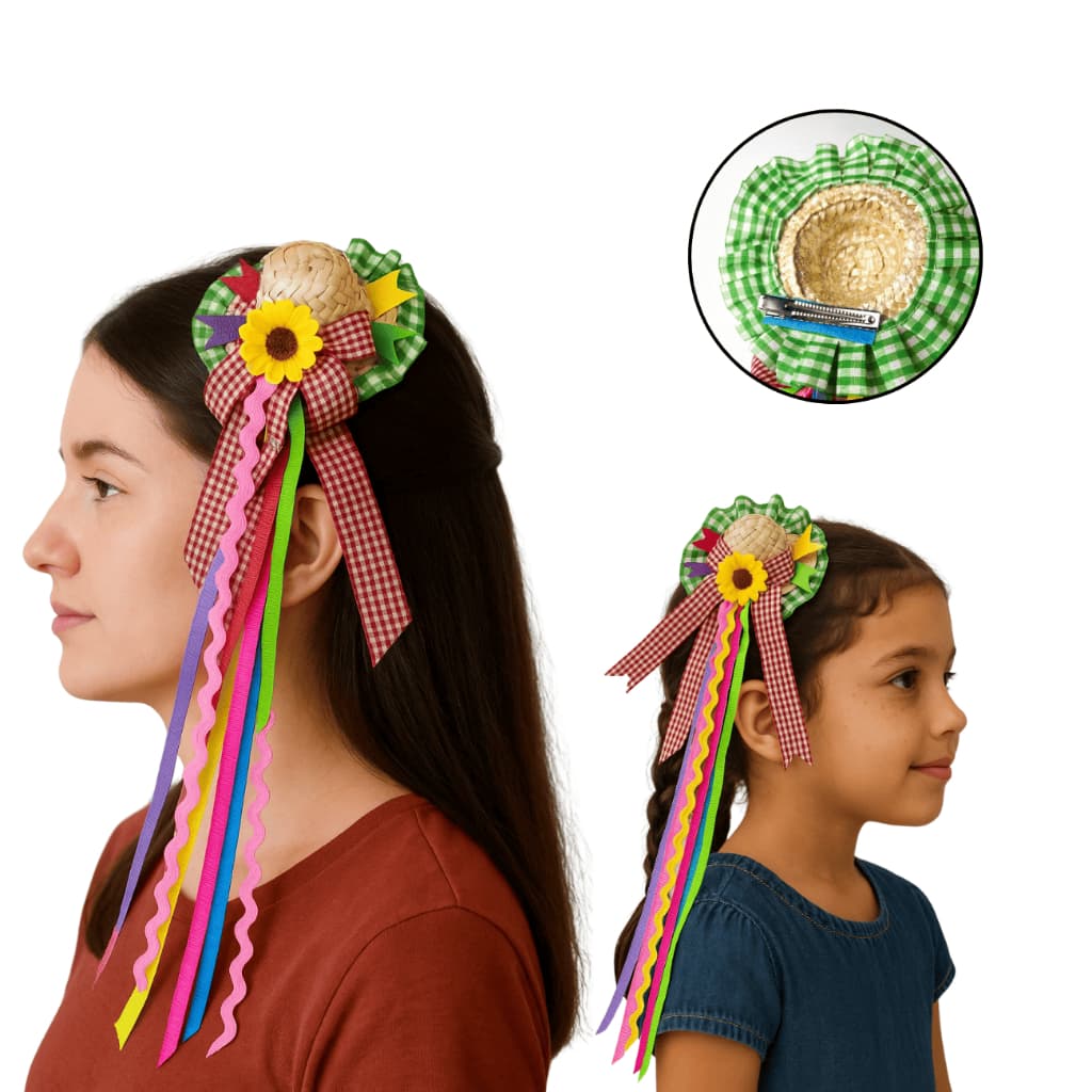 Presilha de Cabelo Enfeite Chapéu Junino Festa junina Sortidos Adulto ou Infantil