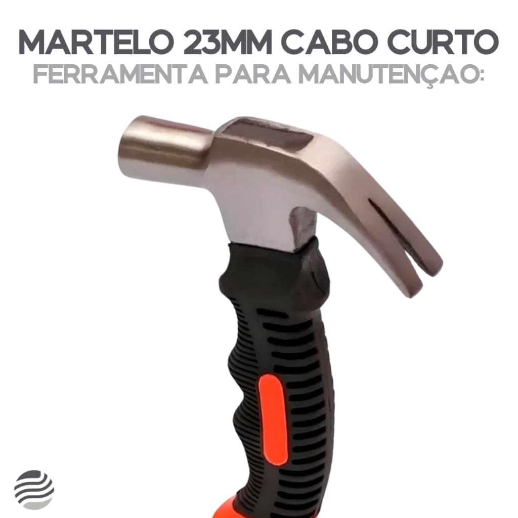 Martelo 23mm com Cabo Curto Ferramenta Manual para Construção e Reparos