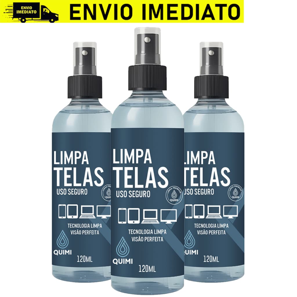 Kit 3 Limpa Telas e Óculos Secagem Rápida 120ml