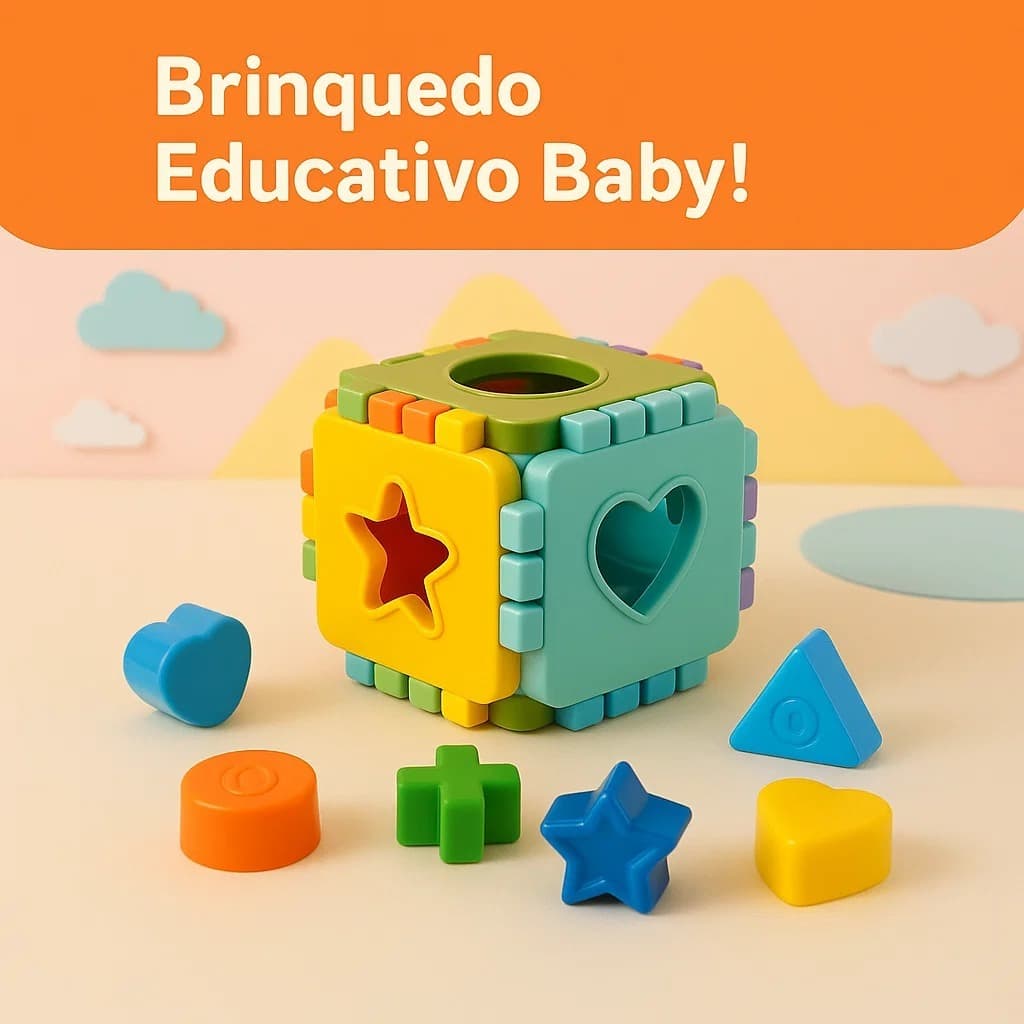 Brinquedo Educativo Cubo Baby Monta e Desmonta Didático Blocos de Montar