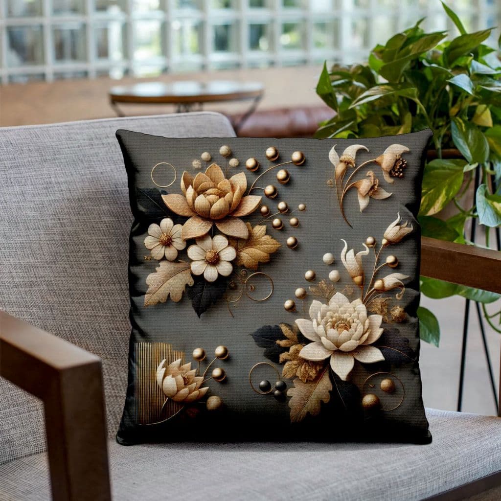 Capa de Almofada Floral Escura Decorativa – Estampas Elegantes, Vários Tamanhos e Cores