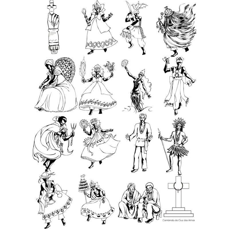 Desenhos para Colorir Orixás da Umbanda e Candomblé 100 Unidades