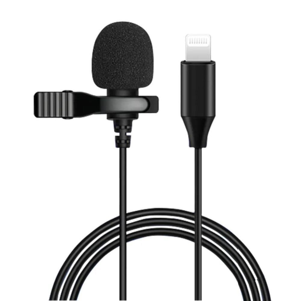 Microfone Lapela Fio 2 Metros Lightning Para iPhone 14 Pro Max iPad