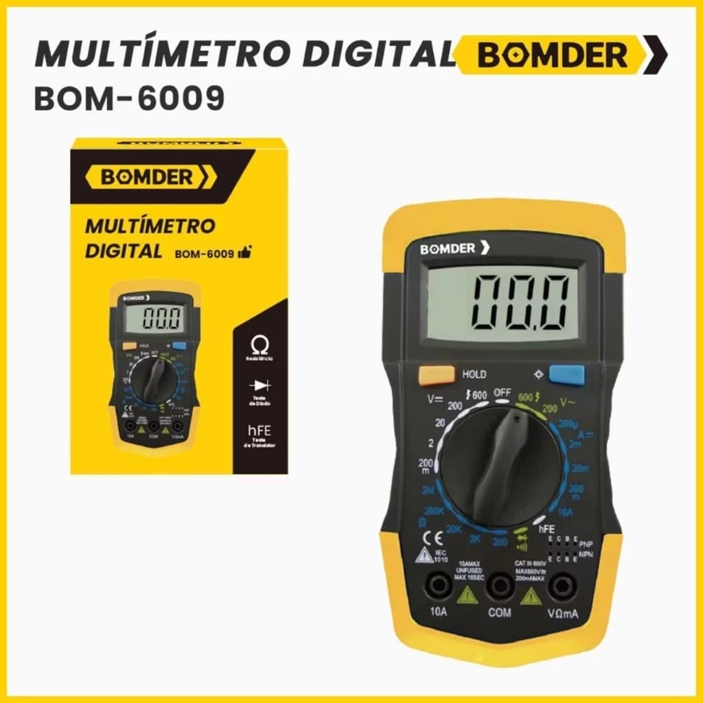 Multimetro Portatil Digital Profissional Bomder modelo Bom-6009