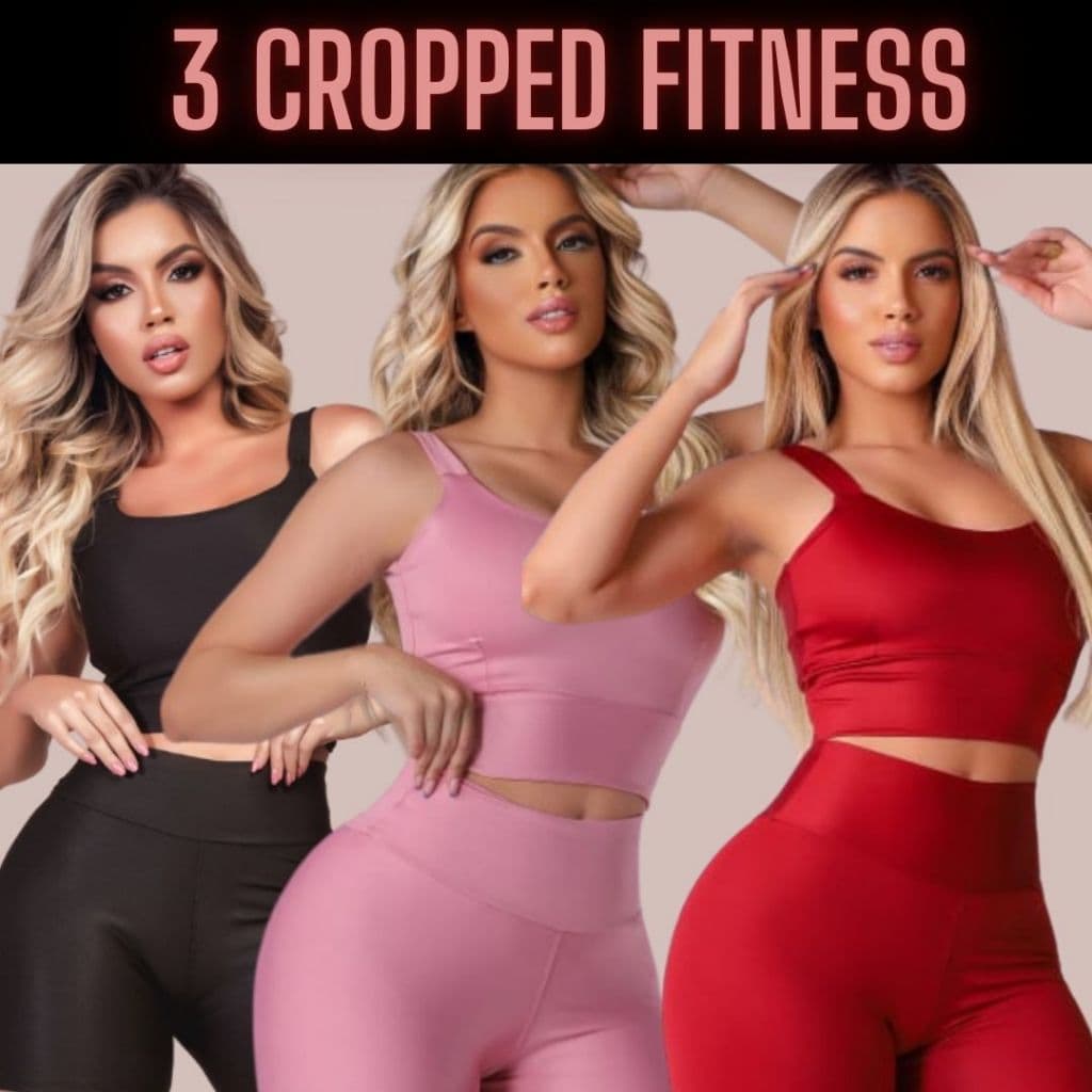 Kit 3 Cropped Fitness Feminino Top Academia Com Bojo Removível