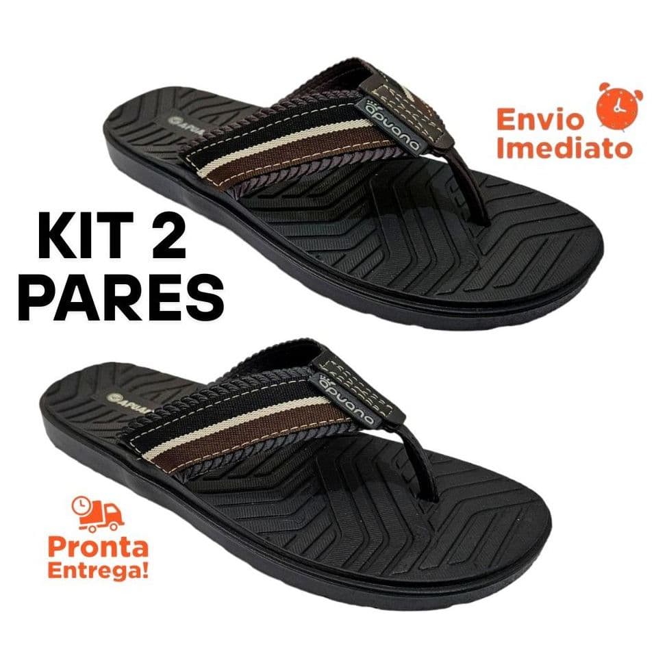 Kit 2 Pares Chinelo Masculino Adulto Juvenil Promoção