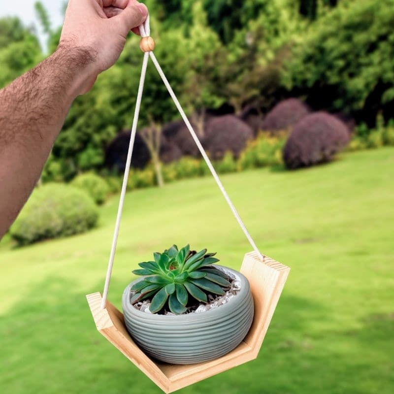 Kit 2 Suporte Para Flores Suspenso Jardinagem Planta Área Externa Indicado Para Decoração