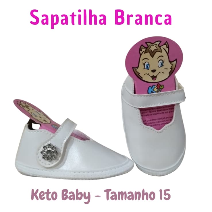 Sapatilha Branca para Menina Tamanho 15