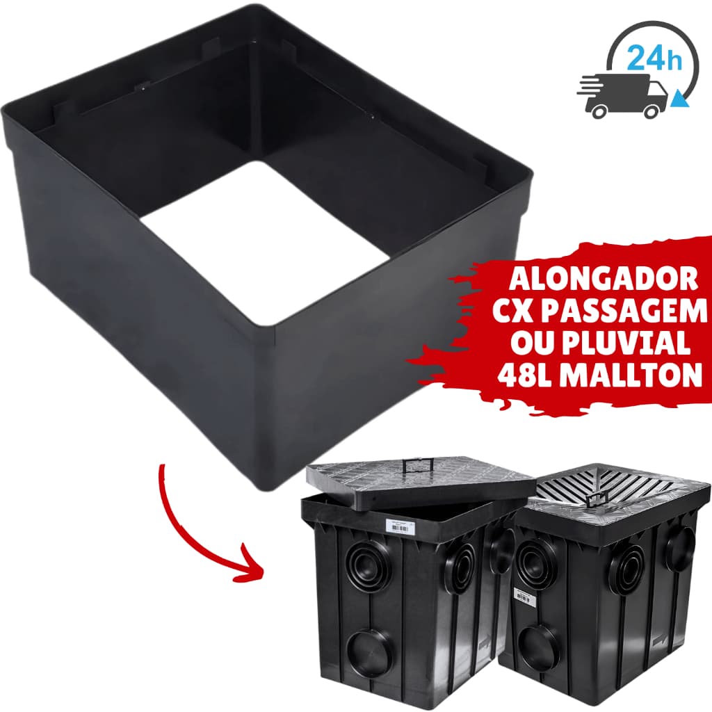 Prolongador Caixa De Passagem 48L Mallton Original Alongador Caixa Extensor Para Esgoto Elétrica