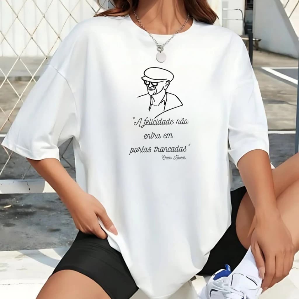 Camiseta Unissex Frase Chico Xavier Espiritismo Espirita Algodão Qualidade Premium Envio Imediato