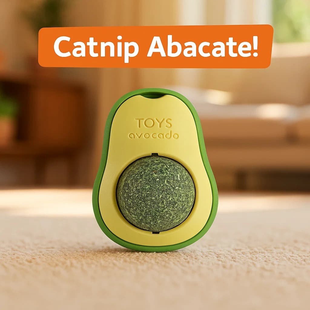 Abacate De Brinquedo Para Gatos Com Catnip Erva Gato Natural 360º