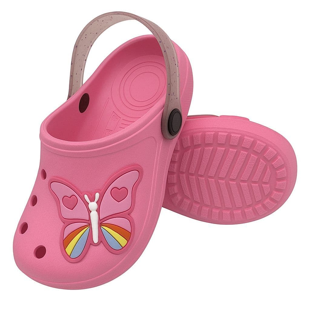 Babuche Feminino Infantil Sandália Menina Emborrachado Borboleta
