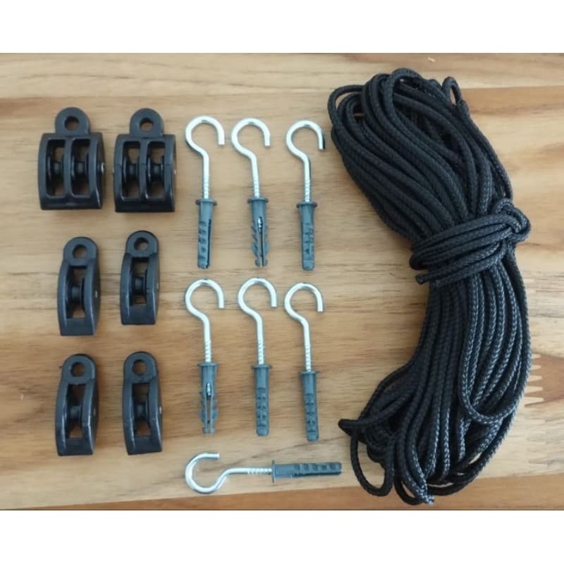 KIT COMPLETO PARA MANUTENÇÃO VARAL DE TETO TRADICIONAL/ PRETO/BRANCO/CINZA