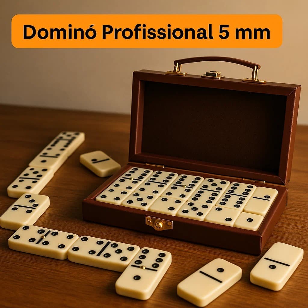 Jogo de Dominó Osso Profissional 28 Peças Com Estojo Maleta Qualidade Premium