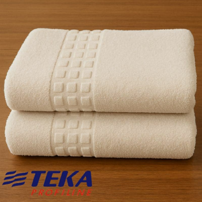 Kit 2 Toalhas de Banho Branca Hotel Teka Toronto Profiline 75x150 Luxo Algodão Macia Absorve Pousada