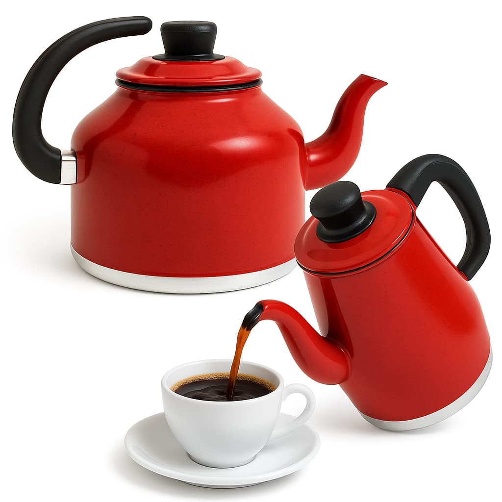 Kit Bule Café 1L + Chaleira 1,2L Chá de Alumínio Cantinho do Café Vai no Fogo Fervedores Leiteiras