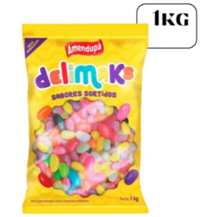 Bala de Goma Jujuba Sortidas de Sabor - Pacote 1 Kg - Delimaks