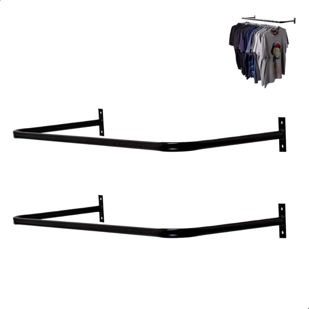 Kit 2 Araras Parede Cabideiro Suspenso Reto 80cm Expositor de Roupas Arara de Roupa Slim Retratil Quarto