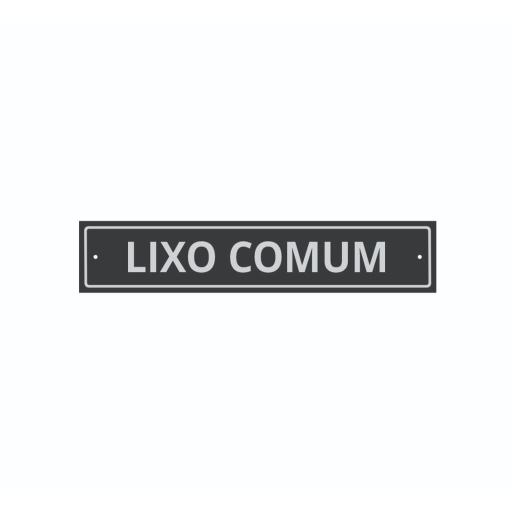Placa Indicação Reciclável ou Lixo Comum ou Orgânico em Alumínio 25x5cm com furação