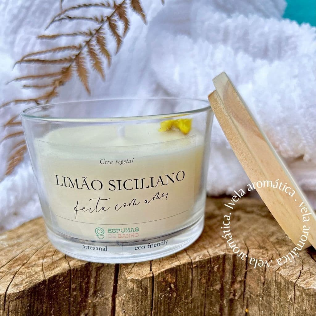 Vela Aromática à base de cera vegetal - Limão siciliano