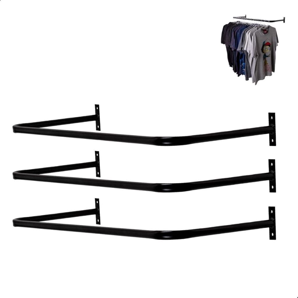 Kit 3 Cabideiro de parede Arara de Roupas Quarto Closet Arara de Parede Suspenso Slim Prático Envio Imediato