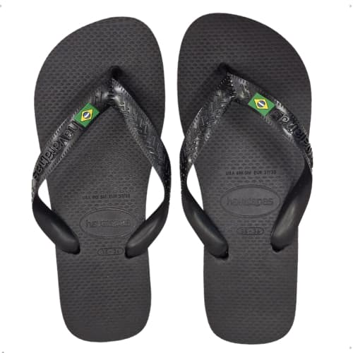 Chinelo Havaianas Legítimas Brasil - Preto - Unissex Com Bandeirinha - Adulto: O Clássico Conforto Brasileiro!