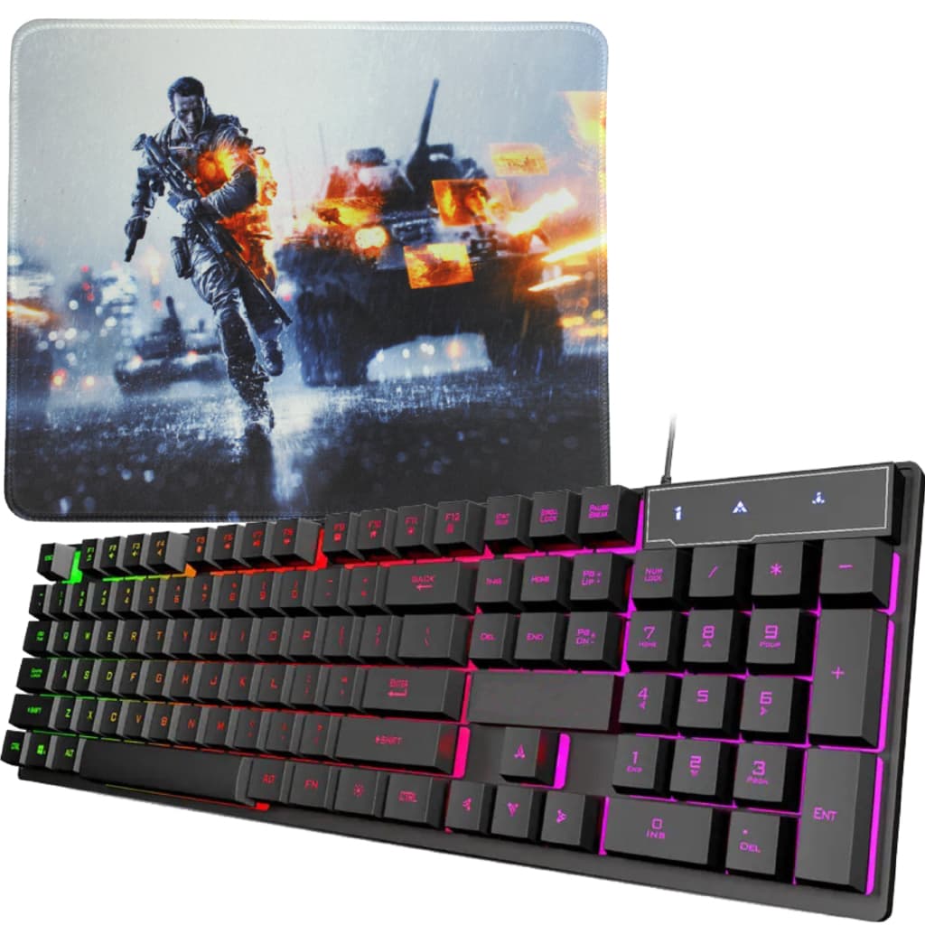 Teclado Gamer Semi Mecanico Retroiluminado Led RGB Ptbr + Mouse Pad