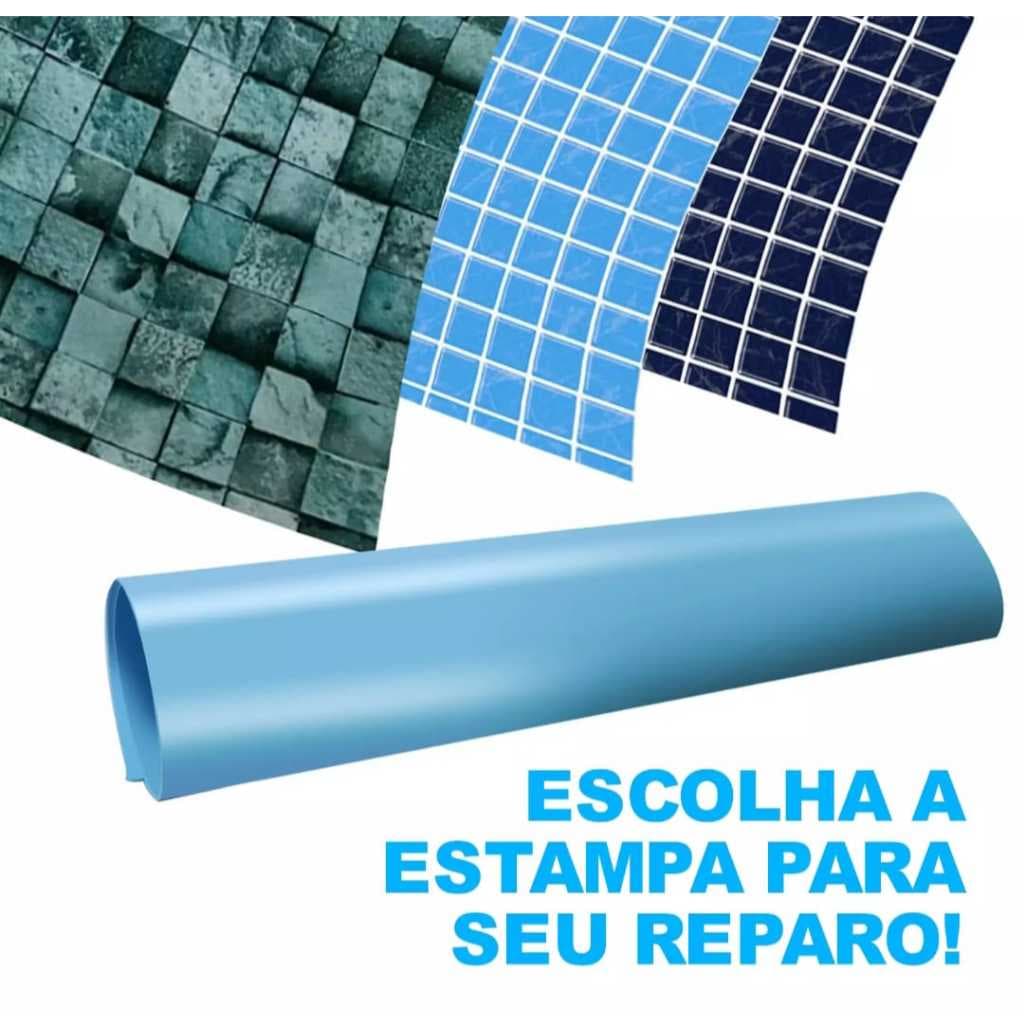 Reparos Para Piscinas Kit Cola Vinil Mais Tira Vinil Para Reposição 25cm x 10cm