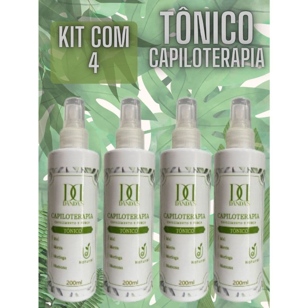 KIT COM 4 TÔNICO CAPILOTERAPIA PARA CRESCIMENTO 200ML - DANDAS