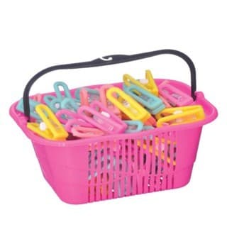 Cesta Plástica P/ Prendedor de Roupas com Alça – 22x17,8x10,5 cm
